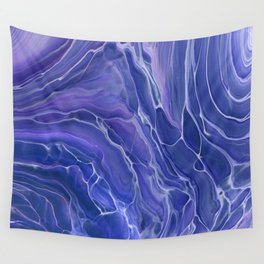 Lavender Blue Marble Abstraction Wall Tapestry