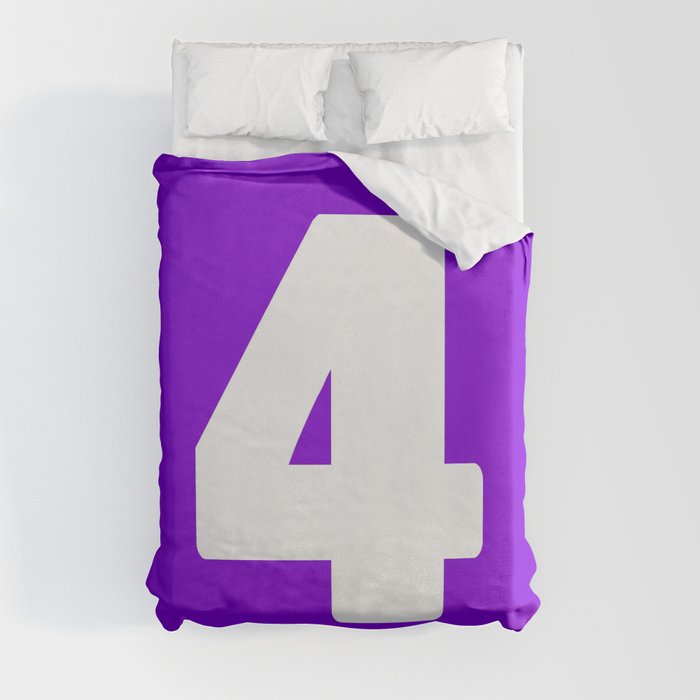 4 (White & Violet Number) Duvet Cover