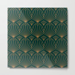 Art Deco Emerald Green & Gold Pattern Metal Print | 1920S, Curtains, Decorative, Painting, Antique, Twenties, 20S, Art Deco, Style, Cute 