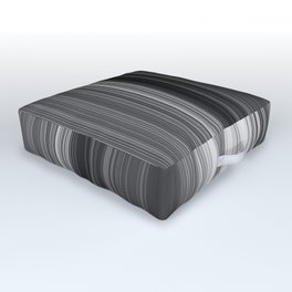 Black White Gray Thin Stripes Outdoor Floor Cushion