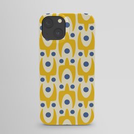Mid Century Modern Abstract Pattern 641 Googie Yellow and Blue iPhone Case