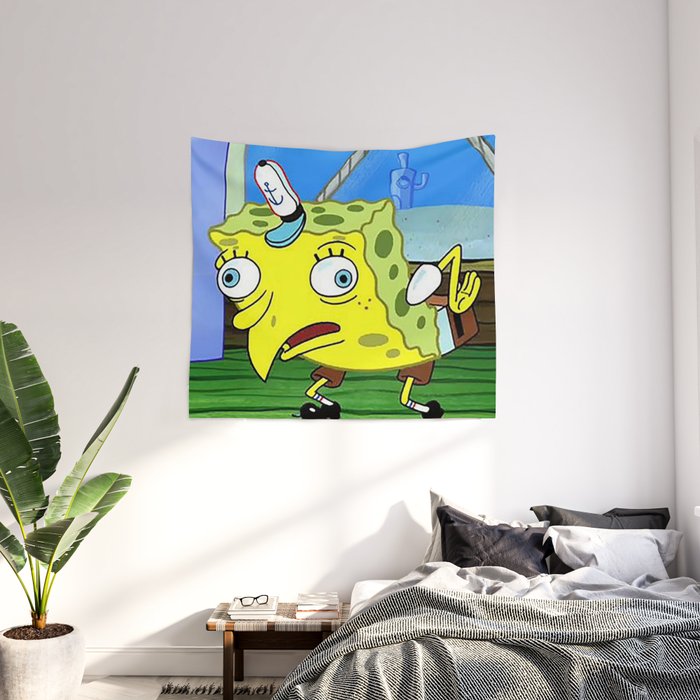 Mocking Spongebob Wall Tapestry by Handsome Squidward Society6