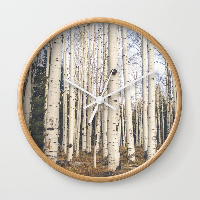 Trees of Reason - Birch Forest Wall Clock