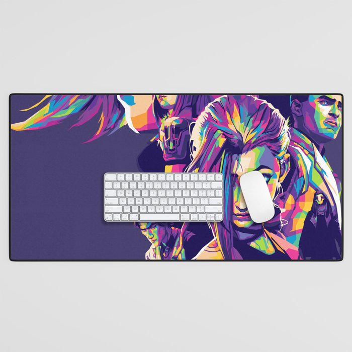 arcane pop art league of legends Desk Mat