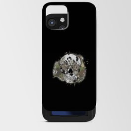 Skull with star eyes camouflage leopard iPhone Card Case