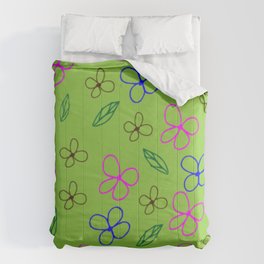 Whimsical Flowers and Leaves Comforter