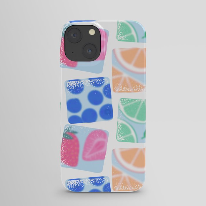 Summer fruit ice cube seamless pattern illustration iPhone Case