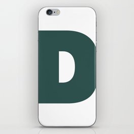 D (Dark Green & White Letter) iPhone Skin