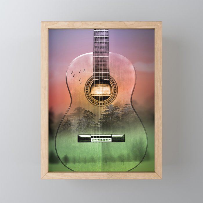 classic Spanish guitar  Framed Mini Art Print