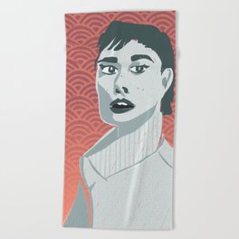 Audrey Hepburn Portrait Beach Towel