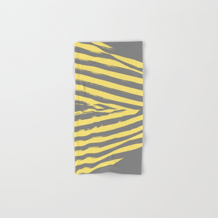Yellow & Gray Stripes Hand & Bath Towel