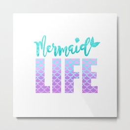 Mermaid Life Blue/Purple Metal Print | Mermaidlife, Mermaidtail, Drawing, Mermaidscales, Mermaid, Siren, Girly, Purple, Scales, Sparkle 