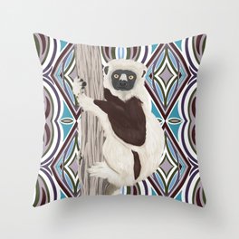 Sifaka lemur Throw Pillow