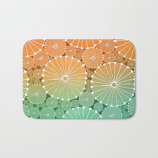 Abstract Floral Circles 7 Bath Mat