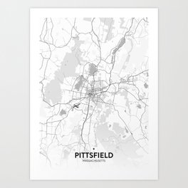 Pittsfield, Massachusetts, United States - Light City Map Art Print