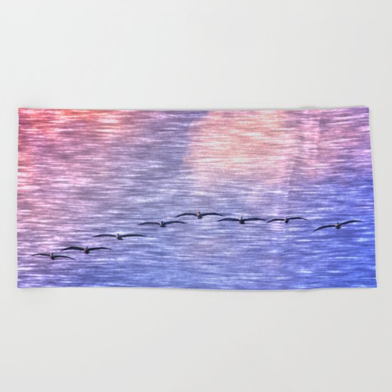 Flight Formation Beach Towel