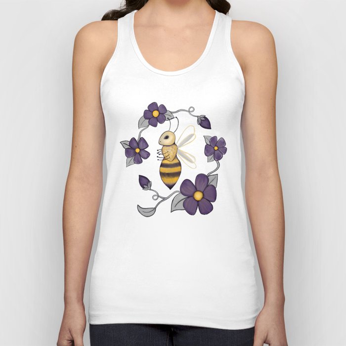 Bee Blossoms with gray Tank Top