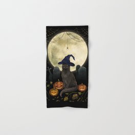 The Black Cat on Halloween Night Hand & Bath Towel