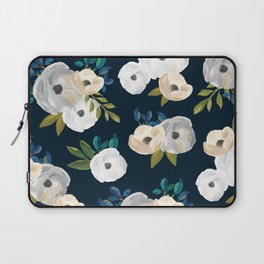 Midnight Florals - Blue & Cream Laptop Sleeve