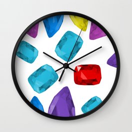 Ruby One Crystal - Precious Stones Abstraction Wall Clock