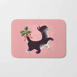 Holly Jolly Vintage Holiday Kitty Cat Cutie Badematte