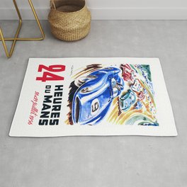 1956 24 Hours of Le Mans Race Poster Rug