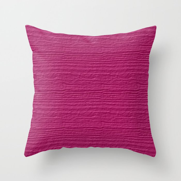Raspberry Rose Wood Grain Color Accent Throw Pillow