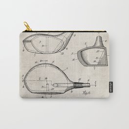 Golf Driver Patent - Golf Art - Antique Carry-All Pouch