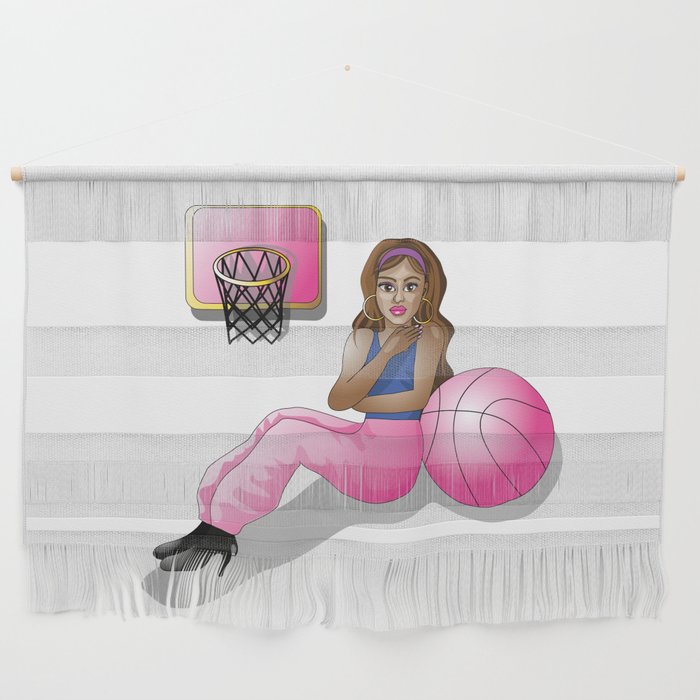 Fashion Basketball Girl Illustration Wall Hanging