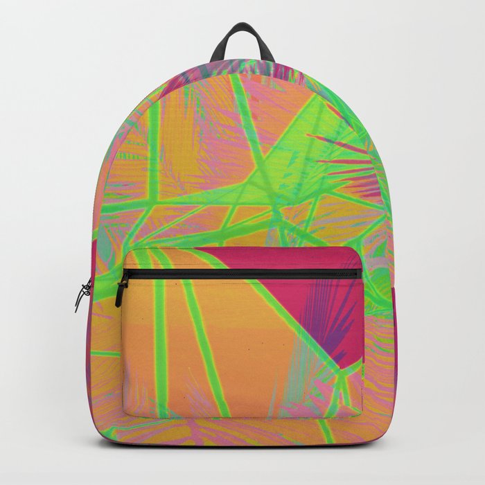 Pink Polygonal Palms Backpack