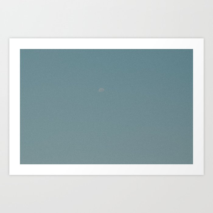 Grainy Daytime Moon Art Print