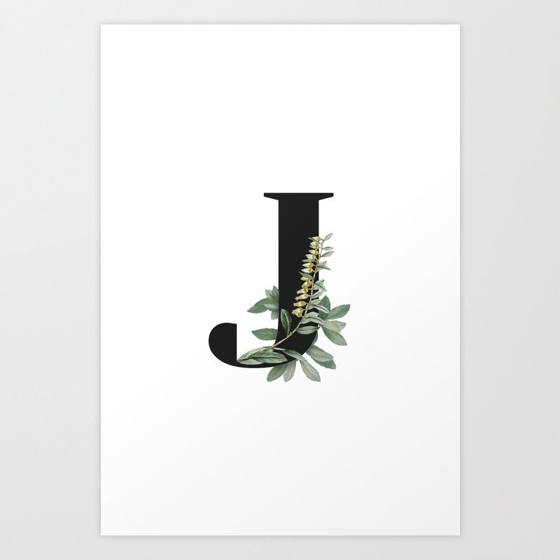 Typography Digital Print Monogram Initial Wall Art Boogie Nights Letter J