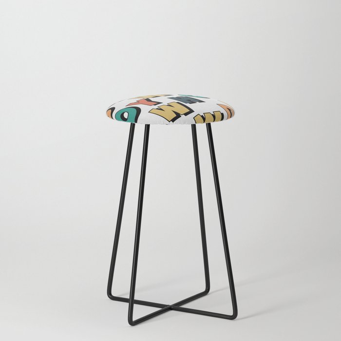 Howdy typography pattern Counter Stool