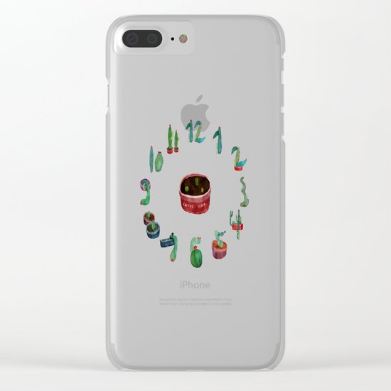 cactus clock Clear iPhone Case