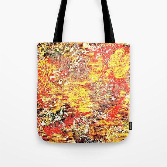 Golden Autumn Abstract Tote Bag