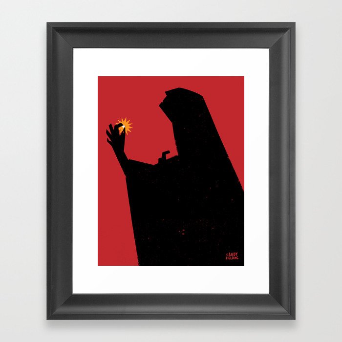Pearl - A figure offers up a pearl Framed Art Print