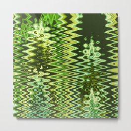 Bright Green Zigzag Pattern  Metal Print