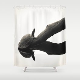 Turtle on The Lake (Black&White) Shower Curtain