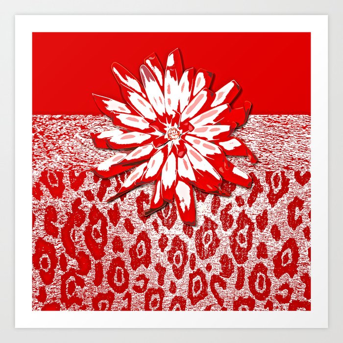 Animal Print Red and White Abstract Art Print by Art is Wonderful ...