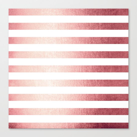 Simply Striped Rose Gold Twilight Canvas Print
