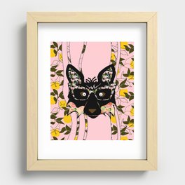 Foxy Flora Fox and Flowers Recessed Framed Print