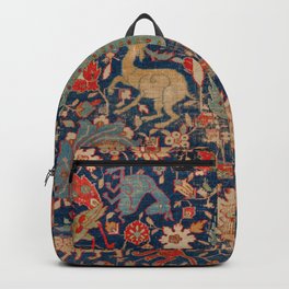 17th Century Persian Rug Print with Animals Backpack