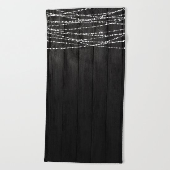 Fairy Lights on Wood 01 Beach Towel
