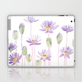 purple waterlily watercolor horizontal  Laptop Skin