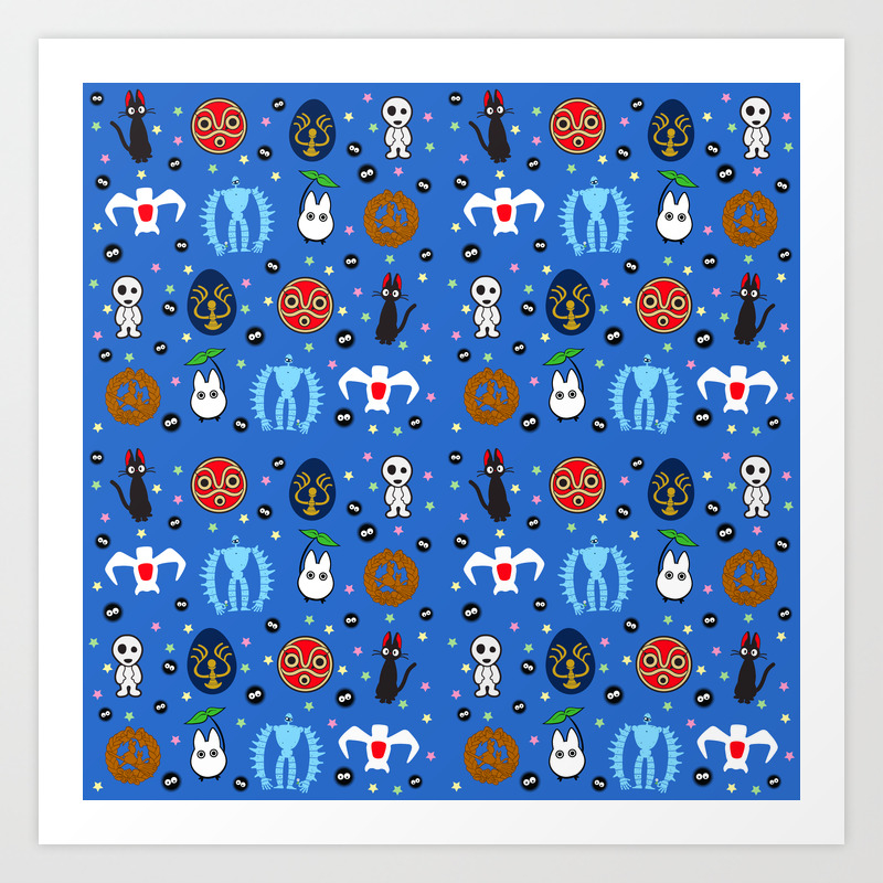 Anime Manga Ghibli Inspired Cute Cheerful Creatures Art Print By
