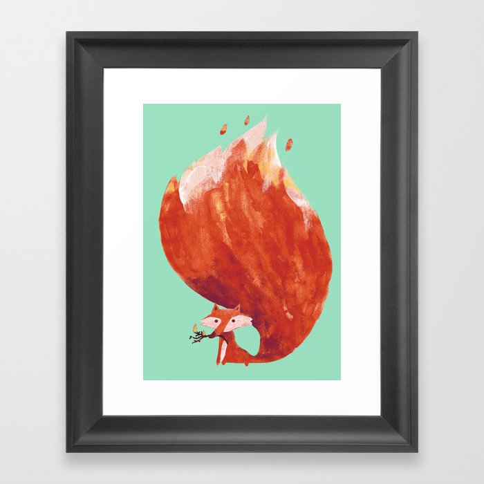 Kitsune (Fox of fire) Framed Art Print