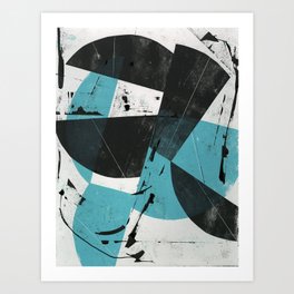 Revenir à Soi No. 2 - Turquoise and Black Circles Art Print
