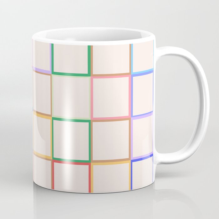 Pastel Color Square Pattern Checkered Coffee Mug