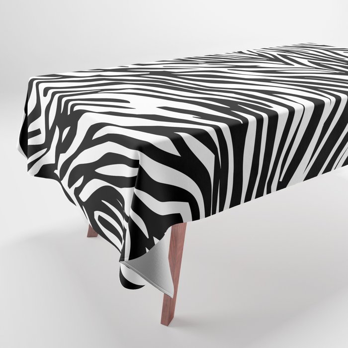 Tiger pattern black and white Tablecloth