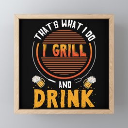 Grill And Drink Barbecue Framed Mini Art Print